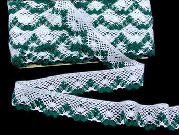 Bobbin lace No. 75261 white/green | 30 m - 1