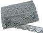 Cotton bobbin lace 75261, width 40 mm, gray - 1/5