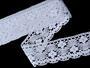 Cotton bobbin lace 75262, width 80 mm, white - 1/4