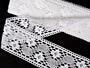 Cotton bobbin lace insert 75263, width 74 mm, white - 1/5
