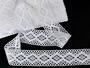 Cotton bobbin lace insert 75264, width 43 mm, white - 1/5
