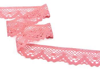 Cotton bobbin lace 75261, width 40 mm, rose - 1