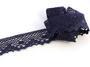 Cotton bobbin lace 75261, width 40 mm, dark blue - 1/2