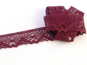 Cotton bobbin lace 75261, width 40 mm, violet - 1