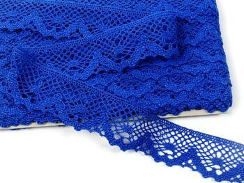 Cotton bobbin lace 75261, width 40 mm, royal blue - 1