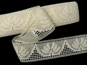 Cotton bobbin lace insert 75273, width 58 mm, ecru - 1