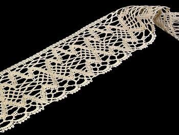 Cotton bobbin lace 75127, width 120 mm, ecru - 1
