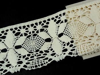Cotton bobbin lace 75290, width 85 mm, ecru - 1