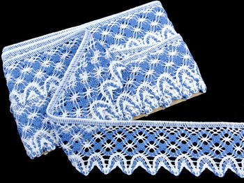 Bobbin lace No. 75293 white/sky blue 30 m - 1