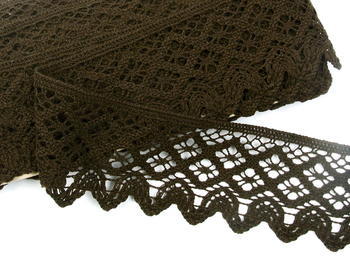 Bobbin lace No. 75293 dark brown | 30 m - 1