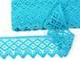Cotton bobbin lace 75293, width 68 mm, turquoise - 1/4