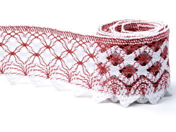 Bobbin lace No. 75293 white/rose 30 m - 1