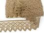 Cotton bobbin lace 75293, width 68 mm, dark beige - 1/6