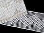 Cotton bobbin lace insert 75299, width 128 mm, white - 1/4