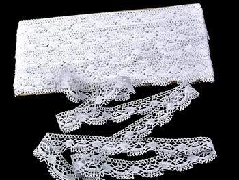 Cotton bobbin lace 75129, width 21 mm, white - 1