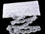 Cotton bobbin lace 75129, width 21 mm, white - 1/4