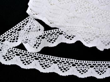 Cotton bobbin lace 75300, width 48 mm, white - 1