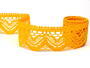 Cotton bobbin lace 75301, width 58 mm, dark yellow - 1/4