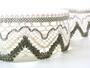 Cotton bobbin lace 75301, width 58 mm, ecru/dark linen gray - 1/4