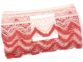 Bobbin lace No. 75301 pink/light creamy/rose | 30 m - 1
