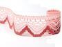 Cotton bobbin lace 75301, width 58 mm, pink/light cream/rose - 1/4