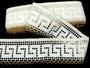 Cotton bobbin lace 75303, width 75 mm, white/Lurex gold - 1/5