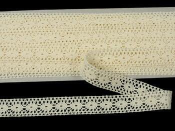 Cotton bobbin lace insert 75305, width 18 mm, ecru - 1