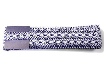 Cotton bobbin lace insert 75305, width 18 mm, white/purple - 1