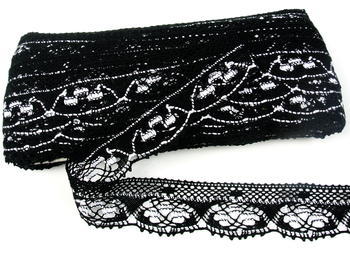 Bobbin lace No. 75320 black/white | 30 m - 1