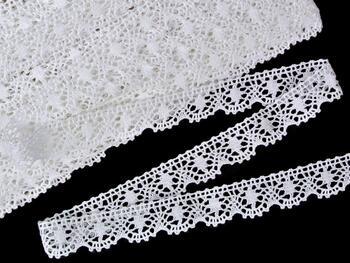 Cotton bobbin lace 75328, width 20 mm, white - 1
