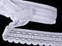 Cotton bobbin lace 75335, width 75 mm, white - 1/4