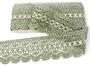 Cotton bobbin lace 75335, width 75 mm, dark linen gray/light cream - 1/4