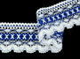 Bobbin lace No. 75335 white/royale blue | 30 m - 1/4