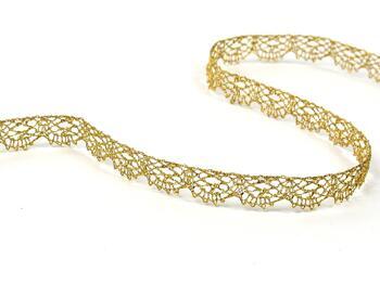 Metalic bobbin lace 75337, width 8 mm, Lurex gold - 1