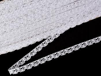 Cotton bobbin lace 75337, width 8 mm, white - 1