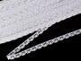 Cotton bobbin lace 75337, width 8 mm, white - 1/4