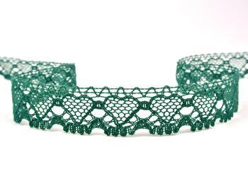 Cotton bobbin lace 75133, width 19 mm, dark green - 1