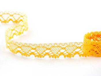 Cotton bobbin lace 75133, width 19 mm, dark yellow - 1