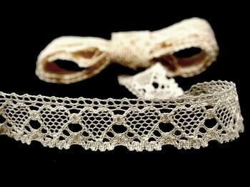 Cotton bobbin lace 75133, width 19 mm, white/ecru