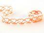 Cotton bobbin lace 75133, width 19 mm, white/rich orange - 1/2
