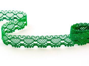 Cotton bobbin lace 75133, width 19 mm, grass green - 1