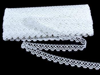 Cotton bobbin lace 75346, width 15 mm, white - 1