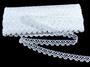 Cotton bobbin lace 75346, width 15 mm, white - 1/4