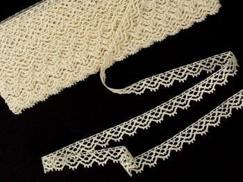 Cotton bobbin lace 75346, width 15 mm, ecru - 1