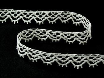 Cotton bobbin lace 75346, width 15 mm, ivory - 1