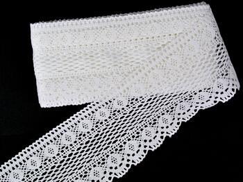 Cotton bobbin lace 75349, width 110 mm, white - 1