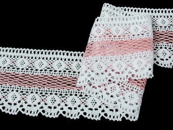 Bobbin lace No.75349 white/pink | 30 m - 1