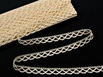 Cotton bobbin lace 75353, width 15 mm, ecru - 1
