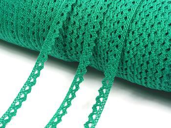 Cotton bobbin lace 75361, width 9 mm, light green - 1