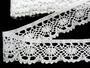 Cotton bobbin lace 75364, width 45 mm, white mercerized - 1/3